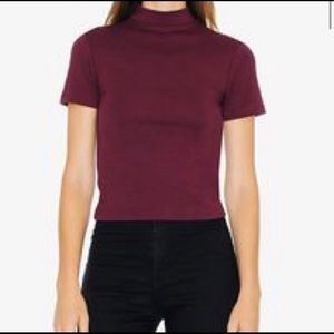 NWOT American Apparel Ponte Mock Neck Top